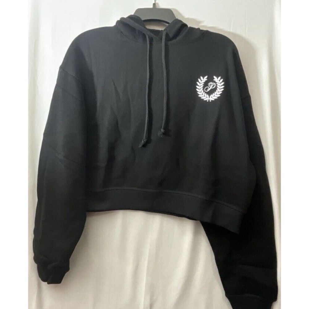 Victoria's Secret Black Cropped Hoodie